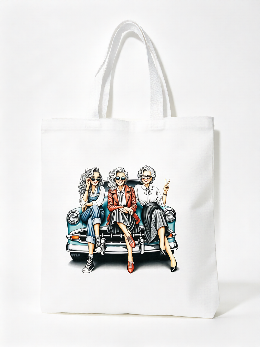Vintage Chic Girls Canvas Tote Bag